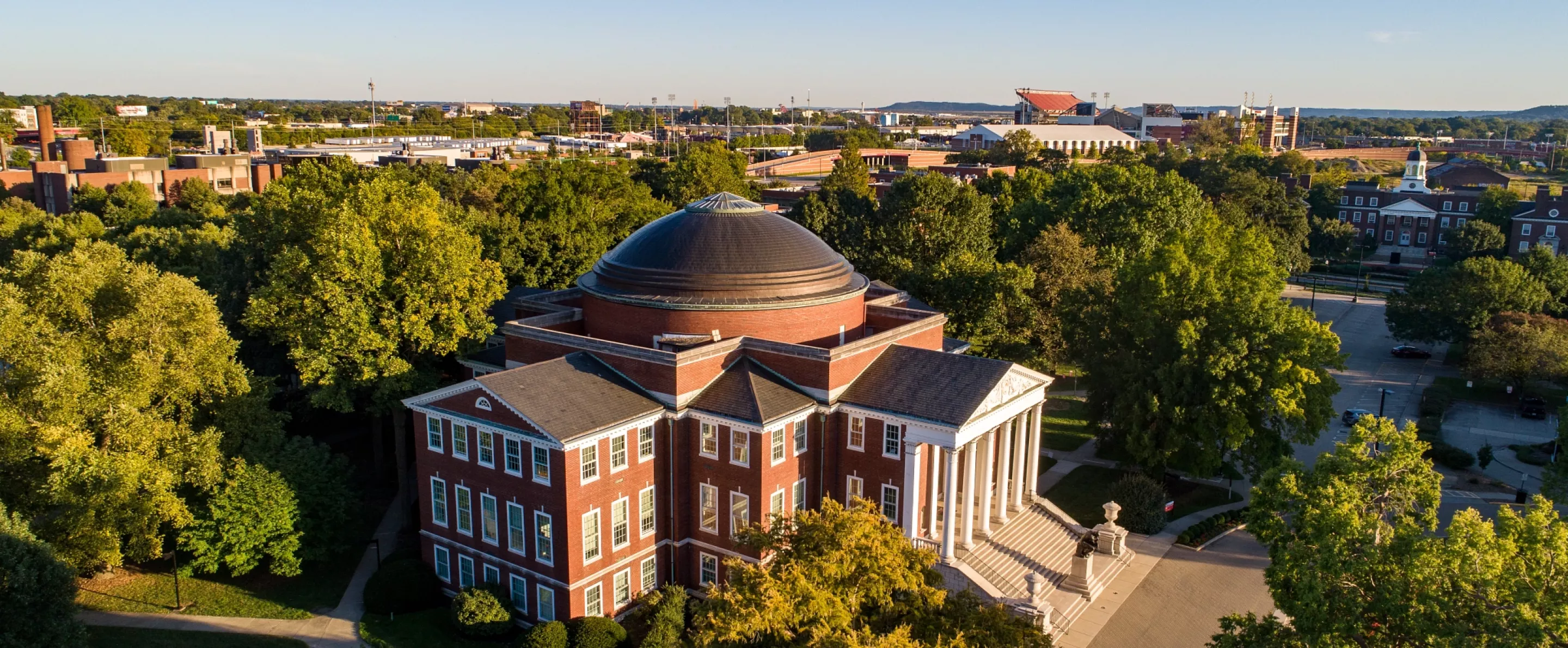 Aerial view of Grawemeyer Hall
