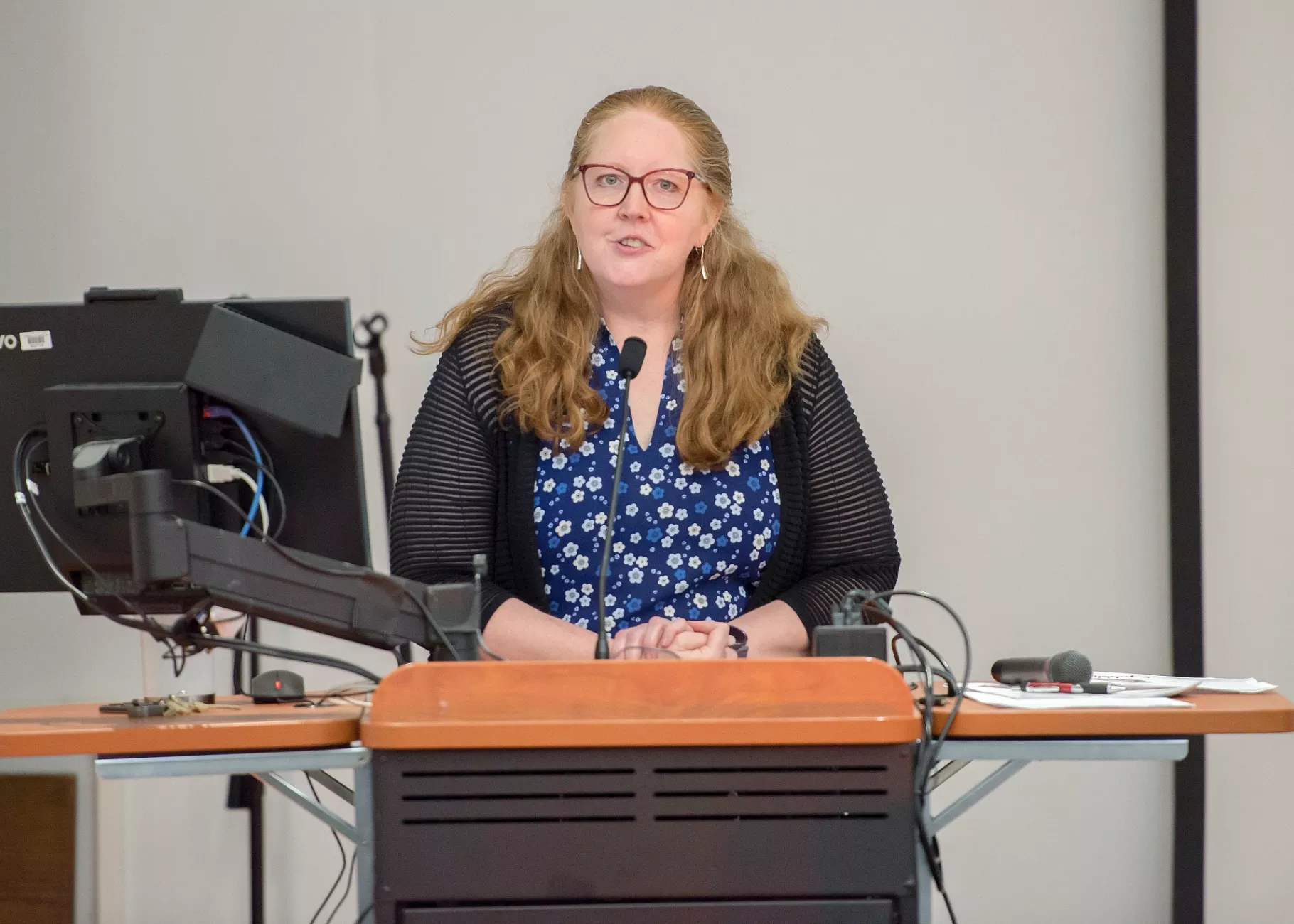 LIAM Graduation Dr. Rabalais and Dr. Saner presenting., Dr. Rabalais and Dr. Saner specking at the LIAM Graduation
