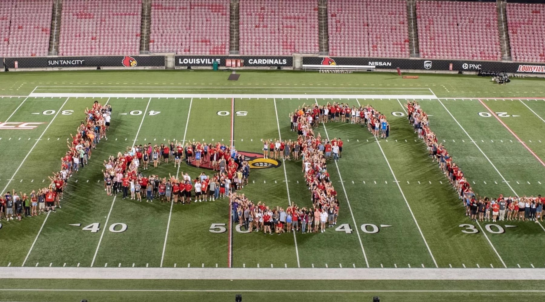 Students forming UofL