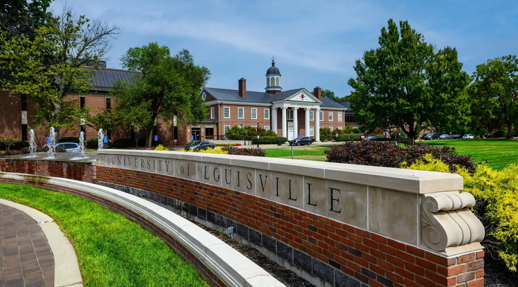 Exterior view of Grawemeyer Hall with the 3rd Street entrance in view